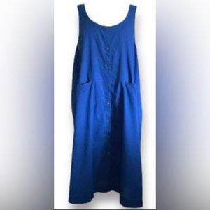 Gudrun Sjoden Blue Balalaika Dress Organic Cotton Linen Size L